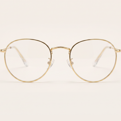 Round Blue Light Glasses | ClearRound Steel | 90%+