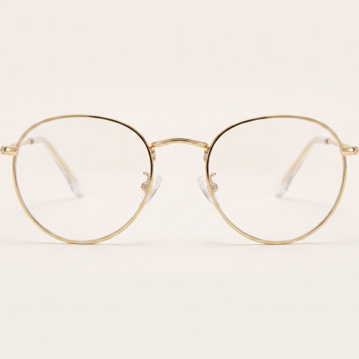 Round Blue Light Glasses | ClearRound Steel | 90%+