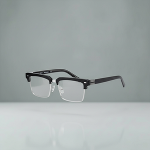 Blue Light Glasses Men Startup | SquarEdge Half-Frame | 90%+