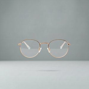 Round Blue Light Glasses | ClearRound Steel 14.3g | 90%+