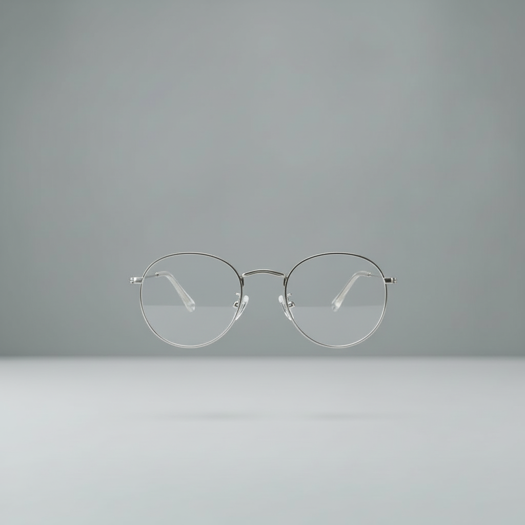 Round Blue Light Glasses | ClearRound Steel 14.3g | 90%+