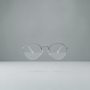 Round Blue Light Glasses | ClearRound Steel 14.3g | 90%+
