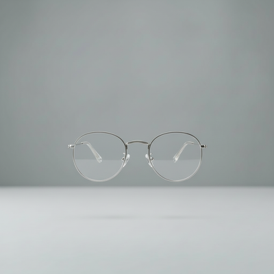 Round Blue Light Glasses | ClearRound Steel 14.3g | 90%+