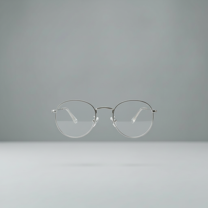 Round Blue Light Glasses | ClearRound Steel | 90%+