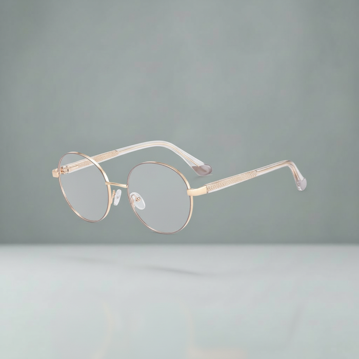 Eye Strain Glasses | GoldRound Alloy | 90%+